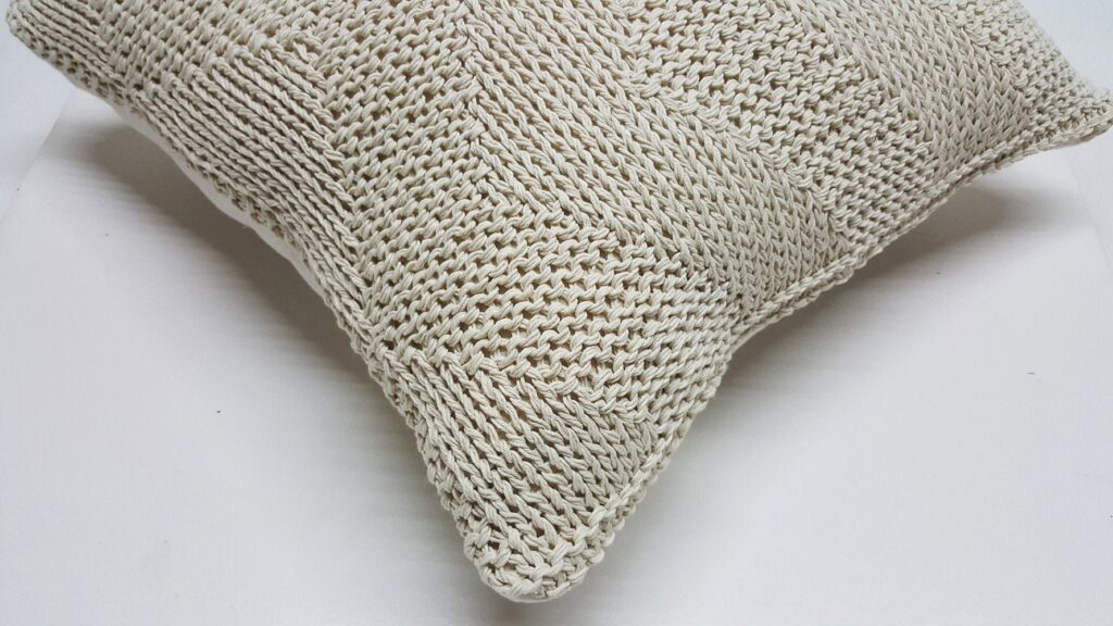 Natural Cotton Chevron Accent Pillow